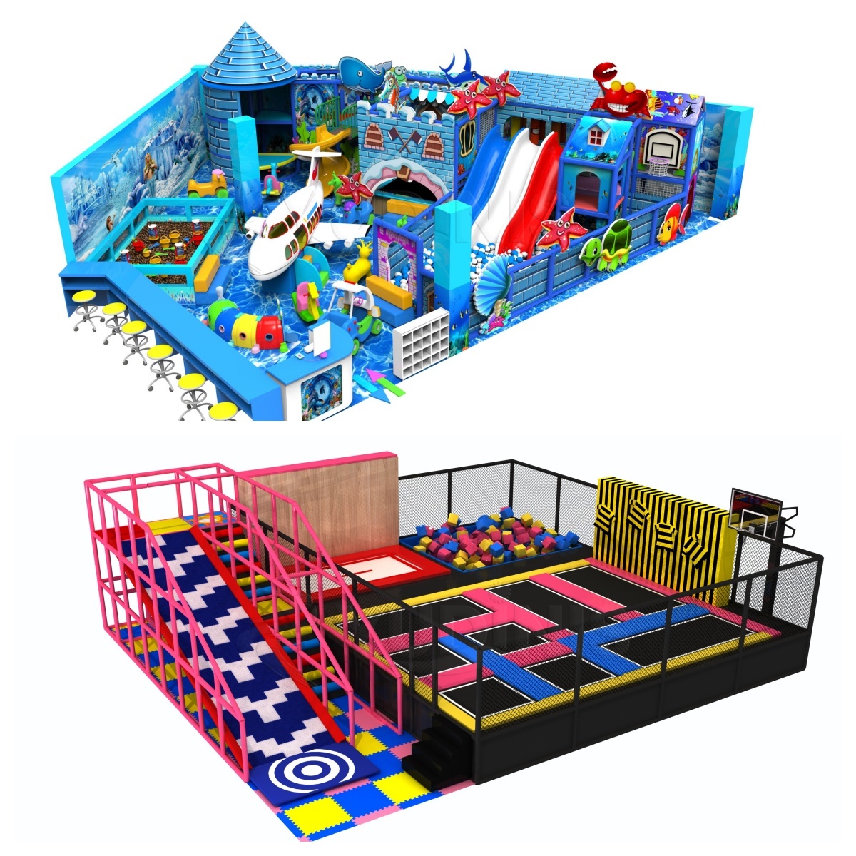 indoor soft play and trampoline park equipment